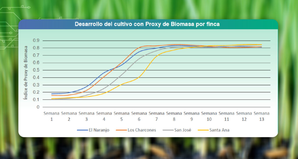 El Proxy de Biomasa, un servicio de AgritecGEO®, para apoyar a los agricultores a tomar mejores decisiones 5 comportamiento curva espectral proxy biomasa por finca agritecgeo
